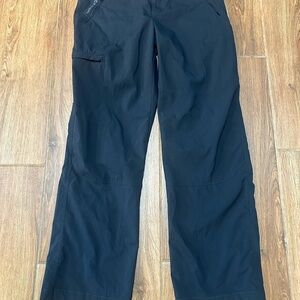 Merrill Women’s Black Straight Pants Button Zip Pockets Casual Solid Flat Front